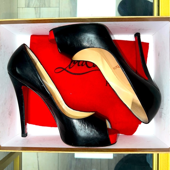 CHRISTIAN LOUBOUTIN Very Privé 120 Kid Patent Leather Pumps Black Sz 38 Preloved - Picture 13 of 16